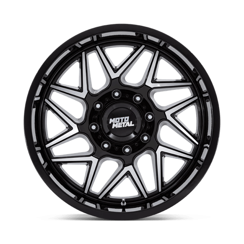20X9 Moto Metal MO812 TURBINE RIMS - GLOSS BLACK W/ MACHINED FACE 8X180