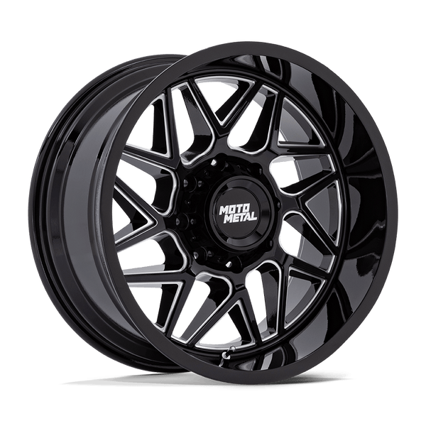 20X9 Moto Metal MO812 TURBINE RIMS - GLOSS BLACK MILLED 8X180