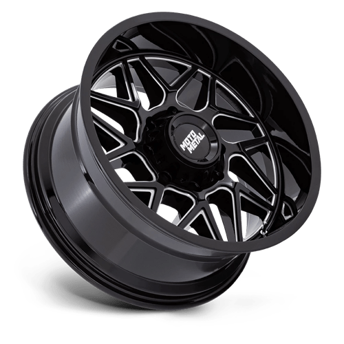 20X9 Moto Metal MO812 TURBINE RIMS - GLOSS BLACK MILLED 8X180
