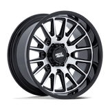 20X9 Moto Metal MO814 TEKTON GLOSS BLACK W/ MACHINED FACE 5X127