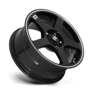 17X7 Motegi MR116 FS5 GLOSS BLACK W/ MACHINED FLANGE 5X100/5X114.3