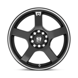 17X7 Motegi MR116 FS5 GLOSS BLACK W/ MACHINED FLANGE 5X108/5X114.3