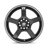 18X8 Motegi MR116 FS5 GLOSS BLACK W/ MACHINED FLANGE 5X108/5X114.3