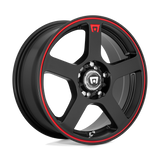 15X6.5 Motegi MR116 FS5 MATTE BLACK W/ RED STRIPE 4X108/4X114.3