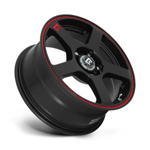 17X7 Motegi MR116 FS5 MATTE BLACK W/ RED STRIPE 4X108/4X114.3