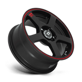 16X7 Motegi MR116 FS5 MATTE BLACK W/ RED STRIPE 5X108/5X114.3