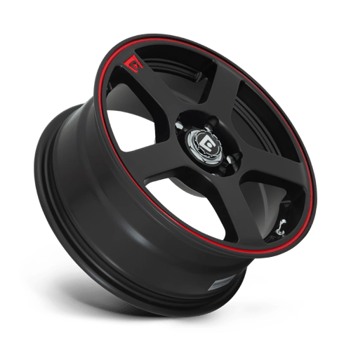 18X8 Motegi MR116 FS5 MATTE BLACK W/ RED STRIPE 5X112/5X114.3