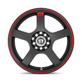 17X7 Motegi MR116 FS5 MATTE BLACK W/ RED STRIPE 4X108/4X114.3