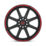 17X7 Motegi MR142 CS8 SATIN BLACK W/ RED STRIPE 5X108/5X114.3