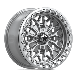 15X7 MSA Offroad Wheels MA53 BOLO UTV BEADLOCK GLOSS SILVER W/ MACHINED FACE 4X137