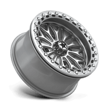 15X7 MSA Offroad Wheels MA53 BOLO UTV BEADLOCK GLOSS SILVER W/ MACHINED FACE 4X137
