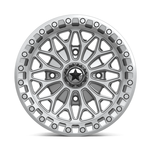 15X7 MSA Offroad Wheels MA53 BOLO UTV BEADLOCK GLOSS SILVER W/ MACHINED FACE 4X137
