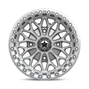 15X7 MSA Offroad Wheels MA53 BOLO UTV BEADLOCK GLOSS SILVER W/ MACHINED FACE 4X137