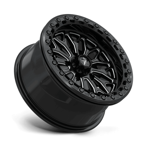15X7 MSA Offroad Wheels MA53 BOLO UTV BEADLOCK GLOSS BLACK MILLED 5X114.3