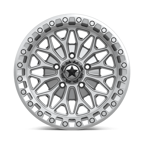 15X7 MSA Offroad Wheels MA53 BOLO UTV BEADLOCK GLOSS SILVER W/ MACHINED FACE 5X114.3