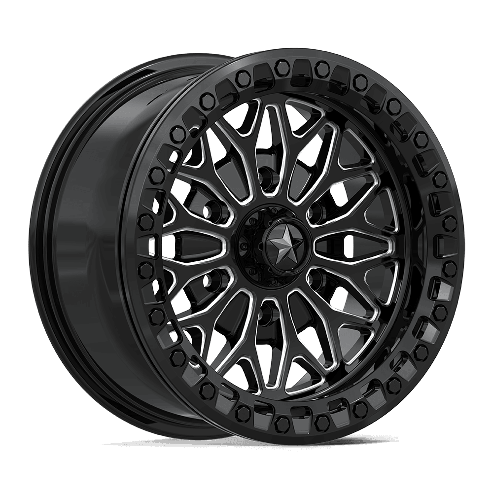 15X7 MSA Offroad Wheels MA53 BOLO UTV BEADLOCK GLOSS BLACK MILLED 6X139.7