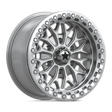 15X7 MSA Offroad Wheels MA53 BOLO UTV BEADLOCK GLOSS SILVER W/ MACHINED FACE 6X139.7
