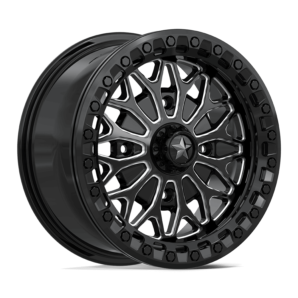 15X7 MSA Offroad Wheels MA53 BOLO UTV BEADLOCK GLOSS BLACK MILLED 4X137
