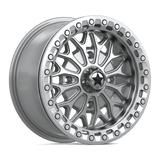15X7 MSA Offroad Wheels MA53 BOLO UTV BEADLOCK GLOSS SILVER W/ MACHINED FACE 4X137
