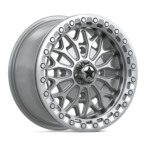 15X7 MSA Offroad Wheels MA53 BOLO UTV BEADLOCK GLOSS SILVER W/ MACHINED FACE 4X137