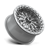 15X7 MSA Offroad Wheels MA53 BOLO UTV BEADLOCK GLOSS SILVER W/ MACHINED FACE 4X137