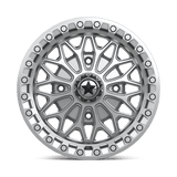 15X7 MSA Offroad Wheels MA53 BOLO UTV BEADLOCK GLOSS SILVER W/ MACHINED FACE 4X156