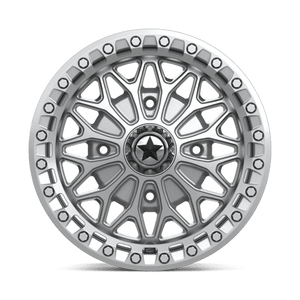 15X7 MSA Offroad Wheels MA53 BOLO UTV BEADLOCK GLOSS SILVER W/ MACHINED FACE 4X156