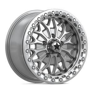 15X7 MSA Offroad Wheels MA53 BOLO UTV BEADLOCK GLOSS SILVER W/ MACHINED FACE 5X114.3