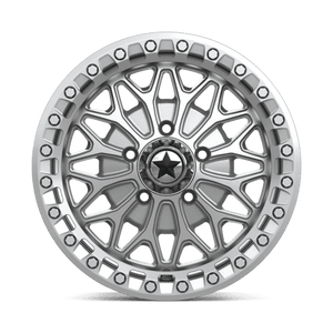 15X7 MSA Offroad Wheels MA53 BOLO UTV BEADLOCK GLOSS SILVER W/ MACHINED FACE 5X114.3