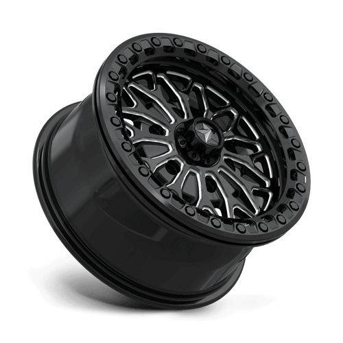 15X7 MSA Offroad Wheels MA53 BOLO UTV BEADLOCK GLOSS BLACK MILLED 6X139.7