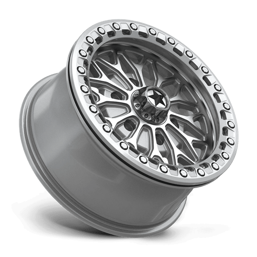 15X7 MSA Offroad Wheels MA53 BOLO UTV BEADLOCK GLOSS SILVER W/ MACHINED FACE 6X139.7