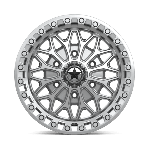15X7 MSA Offroad Wheels MA53 BOLO UTV BEADLOCK GLOSS SILVER W/ MACHINED FACE 6X139.7