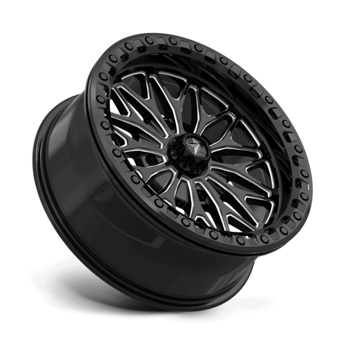 18X7 MSA Offroad Wheels MA53 BOLO UTV BEADLOCK GLOSS BLACK MILLED 4X110