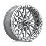 18X7 MSA Offroad Wheels MA53 BOLO UTV BEADLOCK GLOSS SILVER W/ MACHINED FACE 4X137