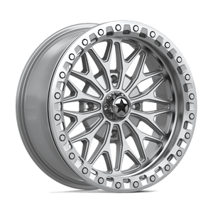18X7 MSA Offroad Wheels MA53 BOLO UTV BEADLOCK GLOSS SILVER W/ MACHINED FACE 4X137
