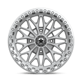 18X7 MSA Offroad Wheels MA53 BOLO UTV BEADLOCK GLOSS SILVER W/ MACHINED FACE 4X156