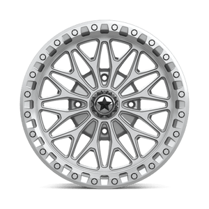 18X7 MSA Offroad Wheels MA53 BOLO UTV BEADLOCK GLOSS SILVER W/ MACHINED FACE 4X110