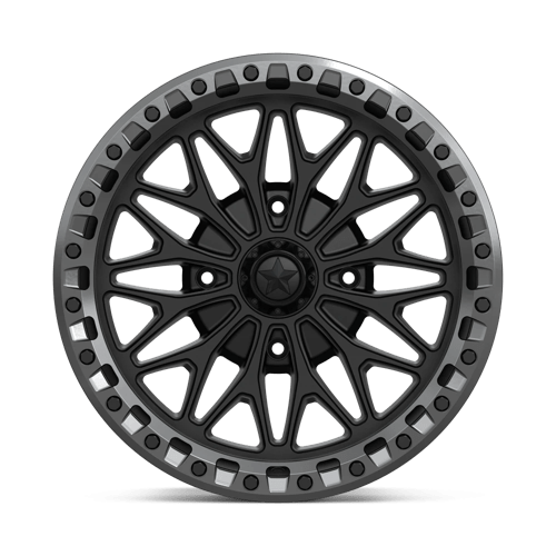 18X7 MSA Offroad Wheels MA53 BOLO UTV BEADLOCK MATTE BLACK W/ GL-GUNMETAL RG 4X110