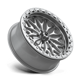 18X7 MSA Offroad Wheels MA53 BOLO UTV BEADLOCK GLOSS SILVER W/ MACHINED FACE 5X114.3