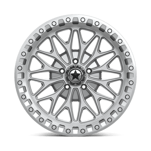 18X7 MSA Offroad Wheels MA53 BOLO UTV BEADLOCK GLOSS SILVER W/ MACHINED FACE 5X114.3