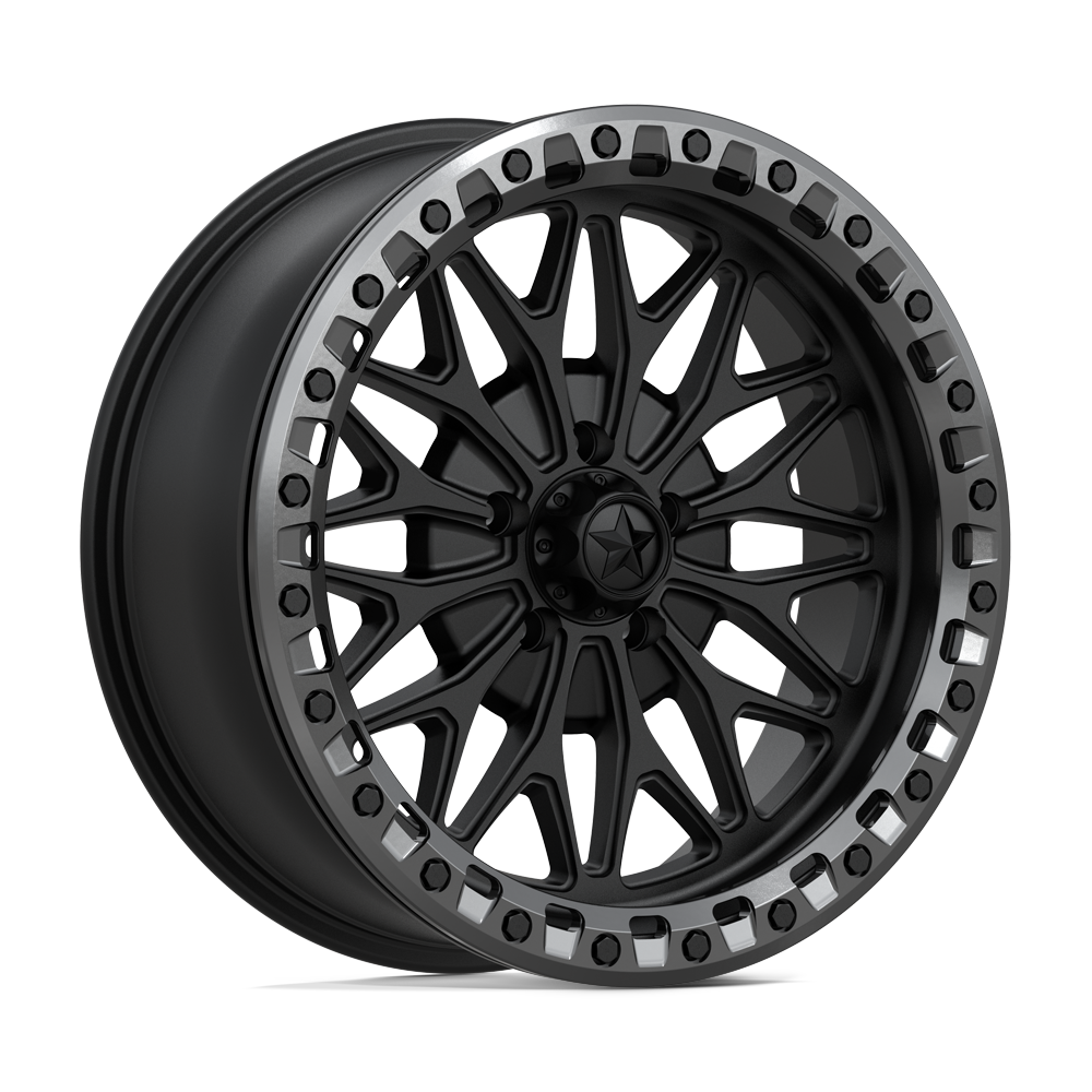 18X7 MSA Offroad Wheels MA53 BOLO UTV BEADLOCK MATTE BLACK W/ GL-GUNMETAL RG 5X114.3