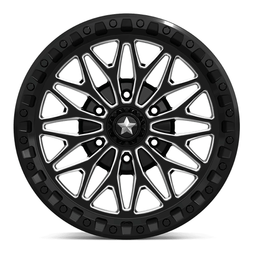 18X7 MSA Offroad Wheels MA53 BOLO UTV BEADLOCK GLOSS BLACK MILLED 6X139.7
