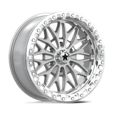 18X7 MSA Offroad Wheels MA53 BOLO UTV BEADLOCK GLOSS SILVER W/ MACHINED FACE 6X139.7