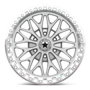 18X7 MSA Offroad Wheels MA53 BOLO UTV BEADLOCK GLOSS SILVER W/ MACHINED FACE 6X139.7