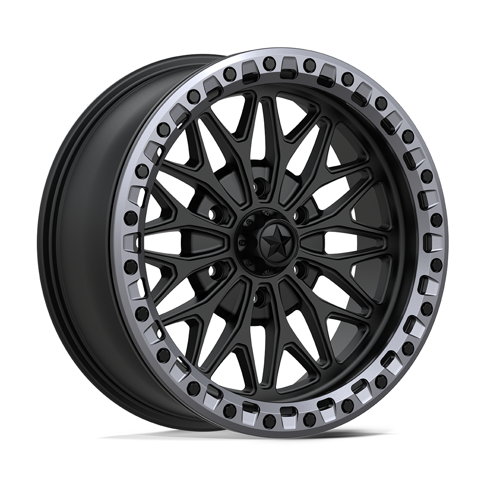 18X7 MSA Offroad Wheels MA53 BOLO UTV BEADLOCK MATTE BLACK W/ GL-GUNMETAL RG 6X139.7