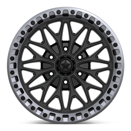 18X7 MSA Offroad Wheels MA53 BOLO UTV BEADLOCK MATTE BLACK W/ GL-GUNMETAL RG 6X139.7