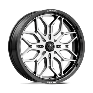 18X7 MSA Offroad Wheels M47 SNIPER GLOSS BLACK MACHINED 4X110