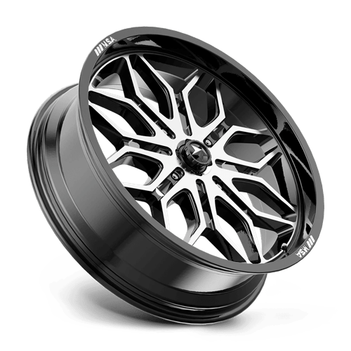 20X7 MSA Offroad Wheels M47 SNIPER GLOSS BLACK MACHINED 4X110