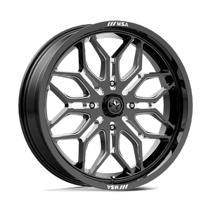 18X7 MSA Offroad Wheels M47 SNIPER GLOSS BLACK MILLED 4X110