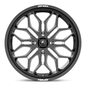 24X7 MSA Offroad Wheels M47 SNIPER GLOSS BLACK MILLED 4X137